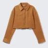 Camisas western cortas de ante sintético – Marrón Camisas western cortas de ante sintético – Marrón