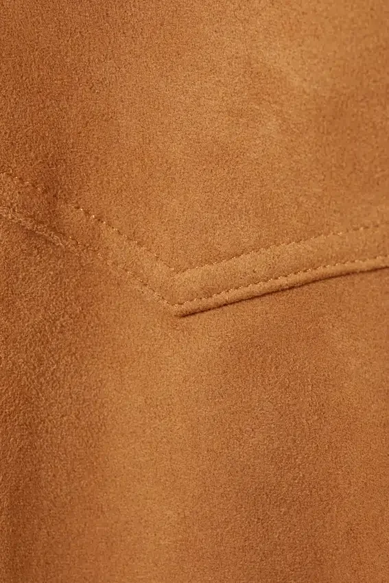 Camisas western cortas de ante sintético – Marrón Camisas western cortas de ante sintético – Marrón