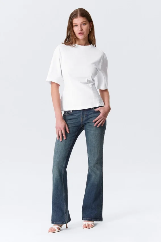 Camiseta ajustada con pinzas – Blanca Camiseta ajustada con pinzas – Blanca