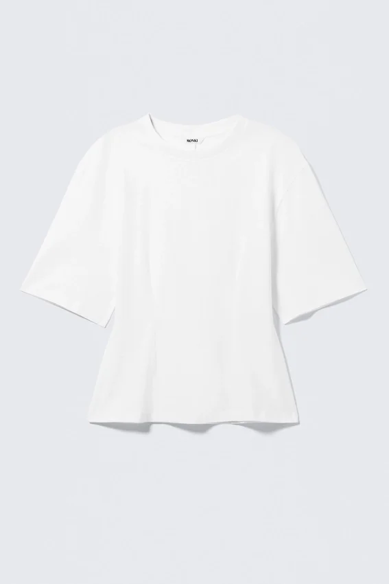 Camiseta ajustada con pinzas – Blanca Camiseta ajustada con pinzas – Blanca
