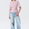 Camiseta ajustada con pinzas – Rosa claro Camiseta ajustada con pinzas – Rosa claro