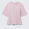 Camiseta ajustada con pinzas – Rosa claro Camiseta ajustada con pinzas – Rosa claro