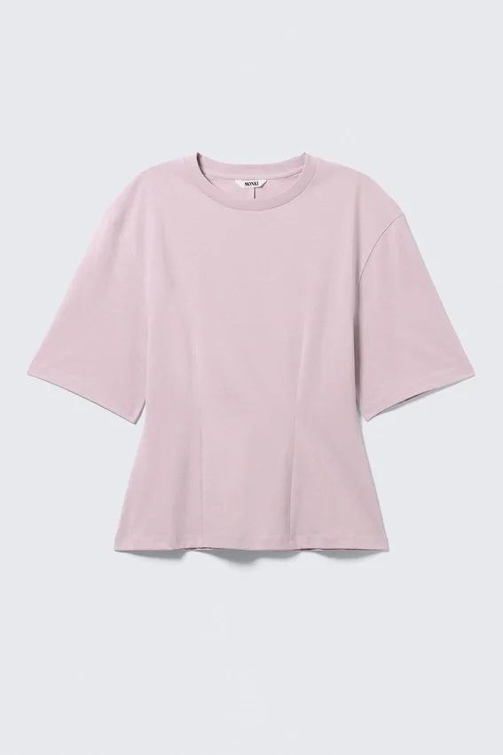 Camiseta ajustada con pinzas – Rosa claro Camiseta ajustada con pinzas – Rosa claro