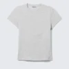 Camiseta ajustada de algodón de manga corta – Gris jaspeado Camiseta ajustada de algodón de manga corta – Gris jaspeado