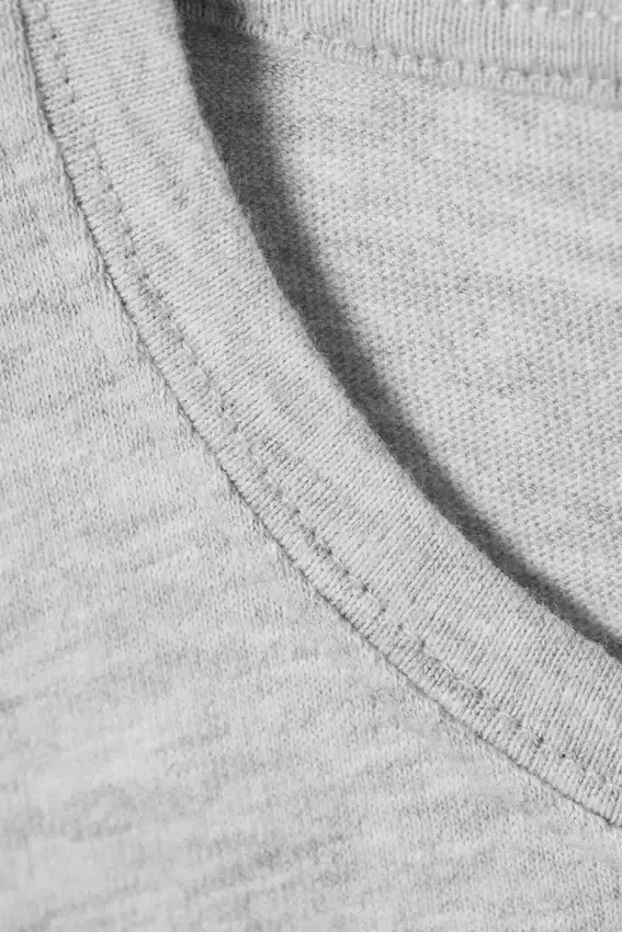 Camiseta ajustada de algodón de manga corta – Gris jaspeado Camiseta ajustada de algodón de manga corta – Gris jaspeado