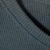 Camiseta ajustada de canalé – Azul petróleo oscuro