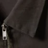 Camiseta ajustada de manga corta con cremallera – Gris oscuro