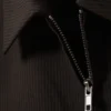 Camiseta ajustada de manga corta con cremallera – Rayas negras