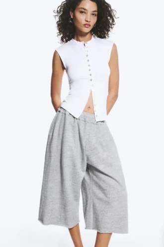 Camiseta con botones de perla – Blanca – Botones de perla