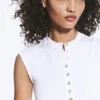 Camiseta con botones de perla – Blanca – Botones de perla
