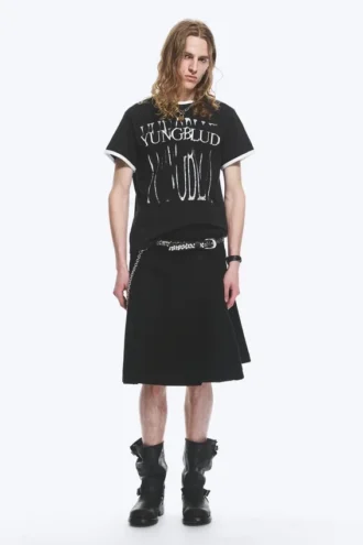 Camiseta con cuello redondo y estampado de Yungblud – Negro mate