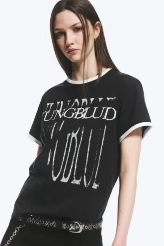Camiseta con cuello redondo y estampado de Yungblud – Negro mate