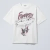 Camiseta con estampados de corte recto – Blanca – Fantazy Flower Camiseta con estampados de corte recto – Blanca – Fantazy Flower