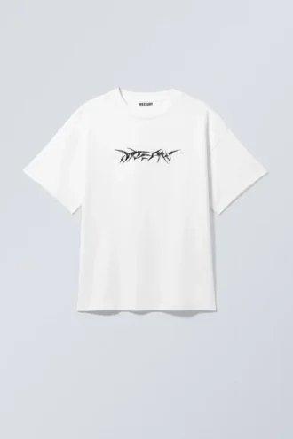 Camiseta con estampados de corte recto – Blanca – Logotipo Dream Marker