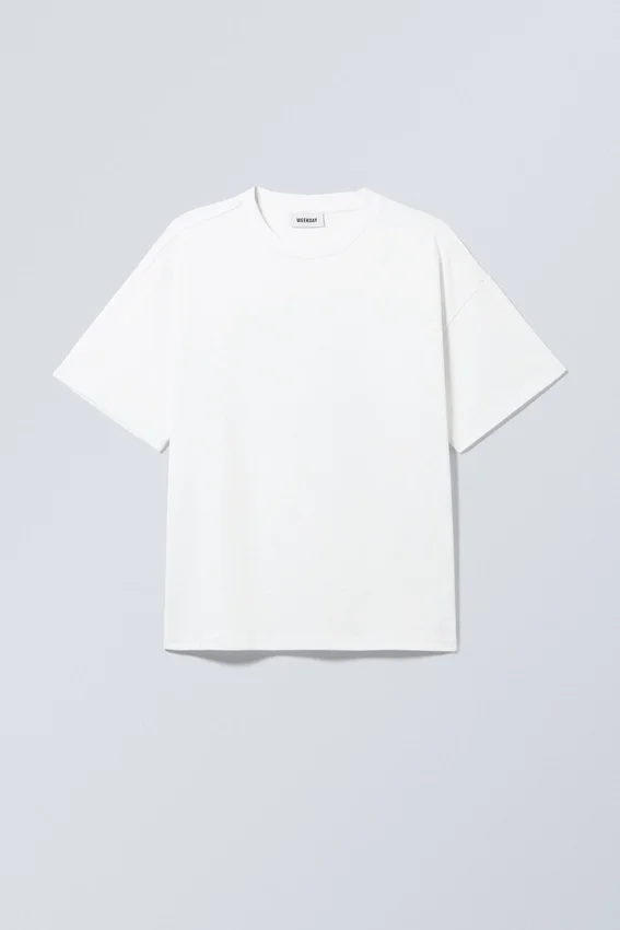 Camiseta con estampados de corte recto – Blanca – Símbolo verde Camiseta con estampados de corte recto – Blanca – Símbolo verde