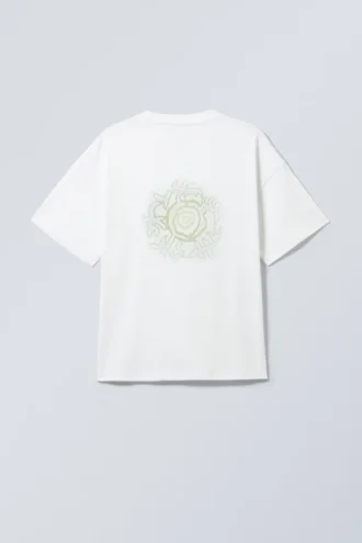 Camiseta con estampados de corte recto – Blanca – Símbolo verde