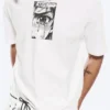 Camiseta con estampados de corte recto – Blanco – Lágrimas Camiseta con estampados de corte recto – Blanco – Lágrimas