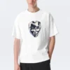 Camiseta con estampados de corte recto – Blanco – Robo Silver Face Camiseta con estampados de corte recto – Blanco – Robo Silver Face