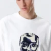 Camiseta con estampados de corte recto – Blanco – Robo Silver Face Camiseta con estampados de corte recto – Blanco – Robo Silver Face