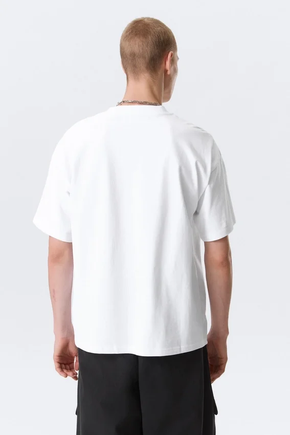 Camiseta con estampados de corte recto – Blanco – Robo Silver Face Camiseta con estampados de corte recto – Blanco – Robo Silver Face