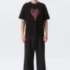Camiseta con estampados de corte recto – Negro – Heart of Energy Camiseta con estampados de corte recto – Negro – Heart of Energy