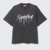 Camiseta con estampados de corte recto – Negro – Heartbeat Camiseta con estampados de corte recto – Negro – Heartbeat