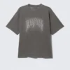 Camiseta con estampados de corte recto – Negro lavado – Mizzion Camiseta con estampados de corte recto – Negro lavado – Mizzion