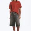 Camiseta con estampados de corte recto – Roja – Nebulith Camiseta con estampados de corte recto – Roja – Nebulith