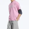Camiseta con estampados de corte recto – Rosa Camiseta con estampados de corte recto – Rosa