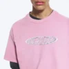Camiseta con estampados de corte recto – Rosa Camiseta con estampados de corte recto – Rosa