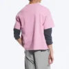 Camiseta con estampados de corte recto – Rosa Camiseta con estampados de corte recto – Rosa
