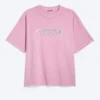 Camiseta con estampados de corte recto – Rosa Camiseta con estampados de corte recto – Rosa
