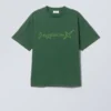 Camiseta con estampados de corte recto – Verde Hypno Camiseta con estampados de corte recto – Verde Hypno