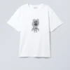 Camiseta con estampados holgada y ligera – Blanca – Duct Tape Bear Camiseta con estampados holgada y ligera – Blanca – Duct Tape Bear