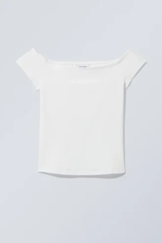 Camiseta con hombros al aire – Blanca