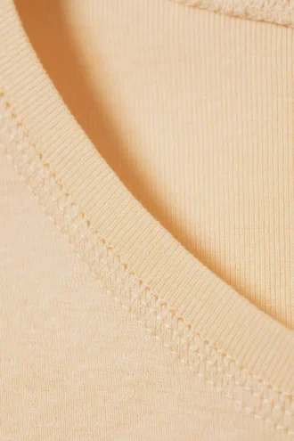 Camiseta corta ajustada de algodón – Amarillo claro