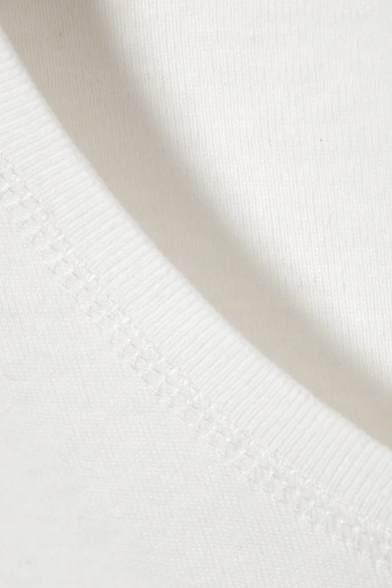 Camiseta corta de algodón acanalado estampada – Blanca – Fruta del dragón Camiseta corta de algodón acanalado estampada – Blanca – Fruta del dragón