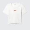 Camiseta corta de algodón estampada – Blanca – ¿Quizás?
