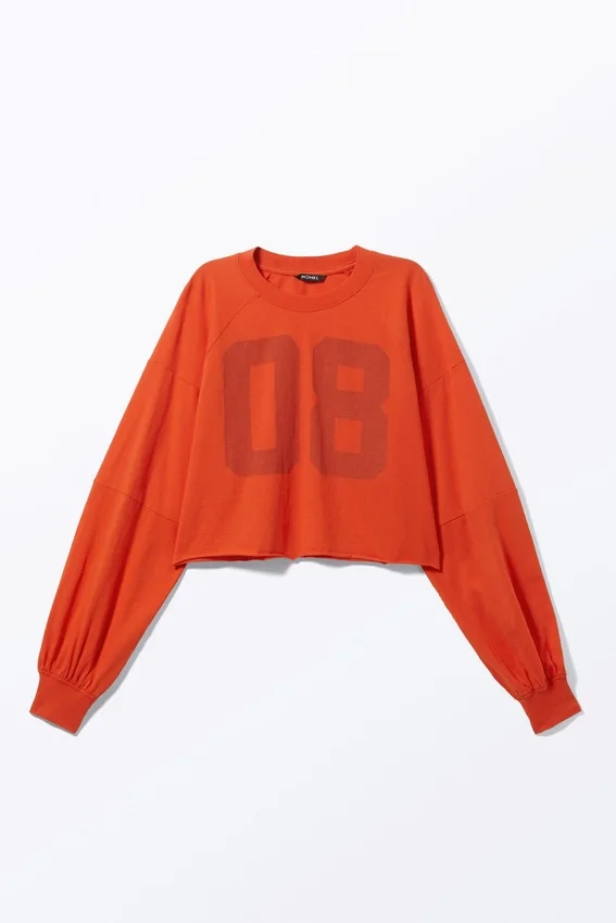 Camiseta corta de manga larga – Naranja brillante – 08 Camiseta corta de manga larga – Naranja brillante – 08