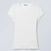 Camiseta de algodón acanalado de corte ajustado – Blanca Camiseta de algodón acanalado de corte ajustado – Blanca