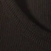 Camiseta de algodón acanalado de corte ajustado – Marrón oscuro Camiseta de algodón acanalado de corte ajustado – Marrón oscuro