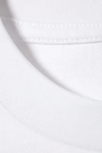 Camiseta de algodón de corte recto con mangas casquillo – Blanca