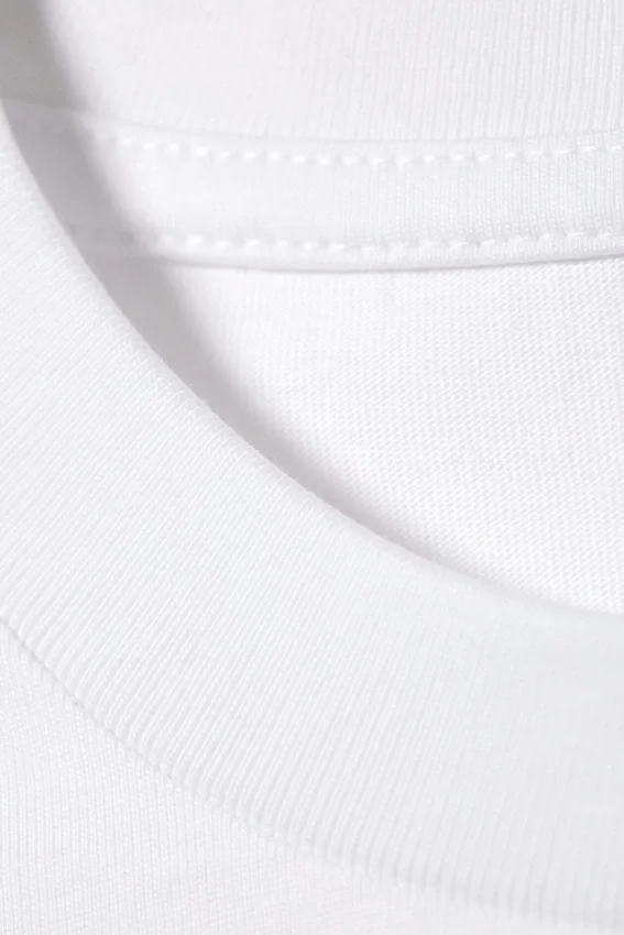 Camiseta de algodón de corte recto con mangas casquillo – Blanca Camiseta de algodón de corte recto con mangas casquillo – Blanca