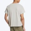 Camiseta de algodón de corte recto con mangas casquillo – Light Dusty Mole Camiseta de algodón de corte recto con mangas casquillo – Light Dusty Mole