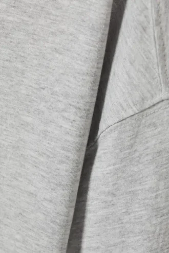 Camiseta de algodón de corte recto y manga larga – Gris jaspeado