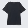 Camiseta de algodón de corte recto y suave – Azul marino oscuro Camiseta de algodón de corte recto y suave – Azul marino oscuro