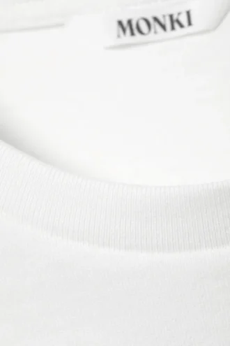 Camiseta de algodón de corte recto y tejido grueso – Blanco