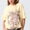 Camiseta de algodón de corte regular – Amarillo claro – Tendre Orage Camiseta de algodón de corte regular – Amarillo claro – Tendre Orage