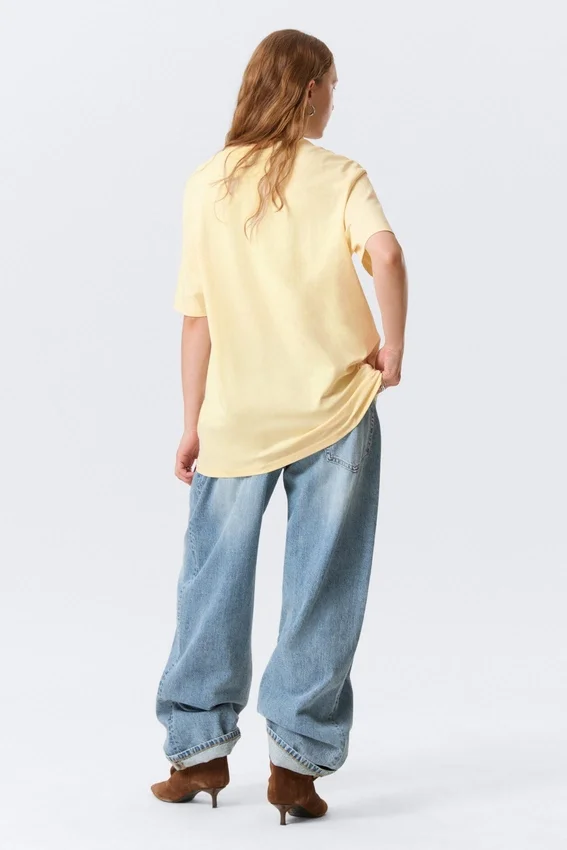 Camiseta de algodón de corte regular – Amarillo claro – Tendre Orage Camiseta de algodón de corte regular – Amarillo claro – Tendre Orage