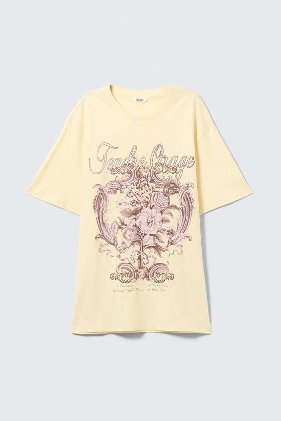 Camiseta de algodón de corte regular – Amarillo claro – Tendre Orage Camiseta de algodón de corte regular – Amarillo claro – Tendre Orage